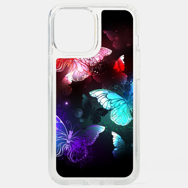 Three Glowing Butterflies on night background Speck iPhone 12 Pro Max Case (Front)