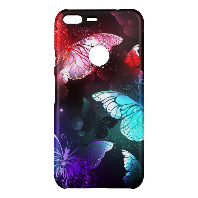 Three Glowing Butterflies on night background Uncommon Google Pixel XL Case (Back)
