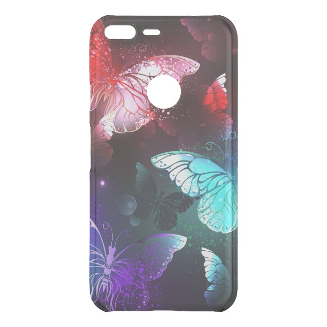 Three Glowing Butterflies on night background Uncommon Google Pixel XL Case (Back)