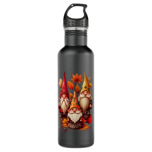 Three Gnome Dwarf Fall Thankful Autumn Colorful Le Stainless Steel Water Bottle