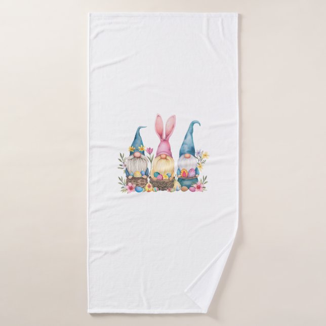 Three Gnome Easter Gnome Easter Egg T-Shirt Bath Towel (Bath Towel)