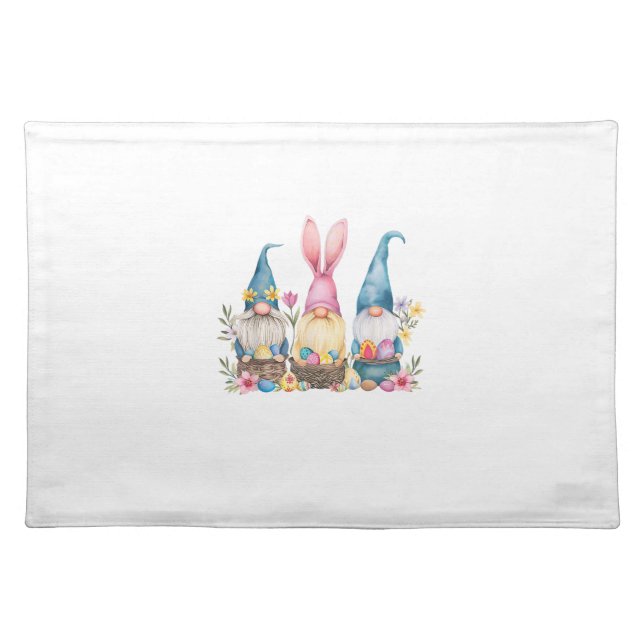 Three Gnome Easter Gnome Easter Egg T-Shirt Cloth Placemat (Front)