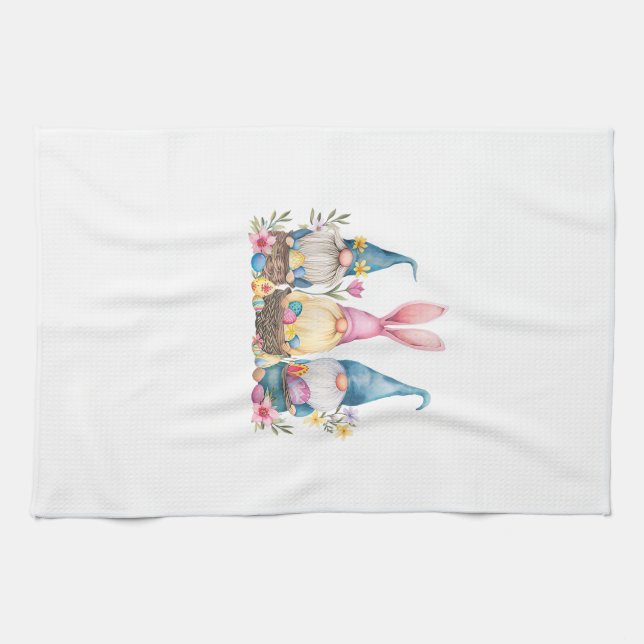 Three Gnome Easter Gnome Easter Egg T-Shirt Kitchen Towel (Horizontal)