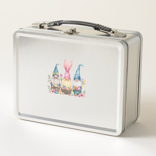 Three Gnome Easter Gnome Easter Egg T-Shirt Metal Lunch Box (Front)