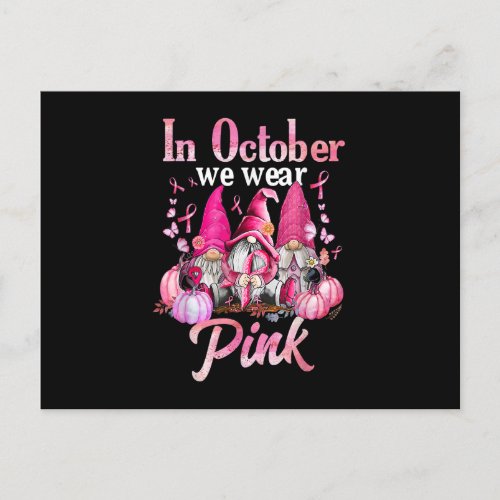 Three Gnome Pink Ribbon Breast Cancer Awareness Gn Postcard