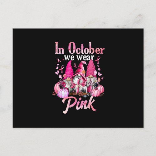 Three Gnome Pink Ribbon Breast Cancer Awareness Gn Postcard