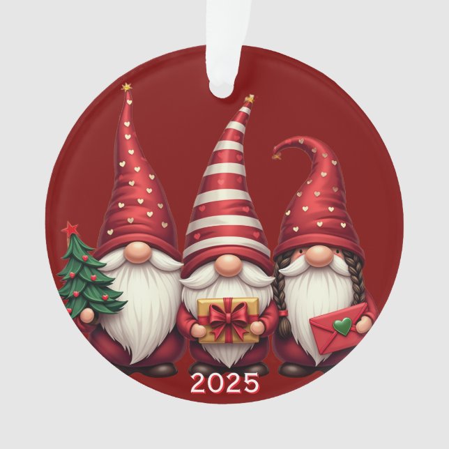 Three Gnomes 2025 Christmas  Ornament (Front)
