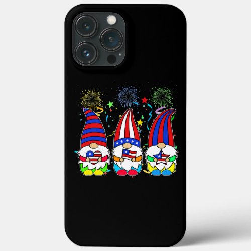 Three Gnomes American Flag Patriotic Firework 4th iPhone 13 Pro Max Case