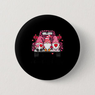 Three Gnomes And Leopard Truck Happy Valentine's D Button