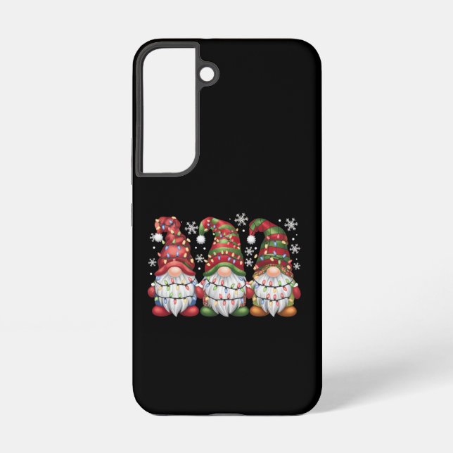 Three Gnomes Buffalo Plaid Red Christmas Samsung Galaxy Case (Back)