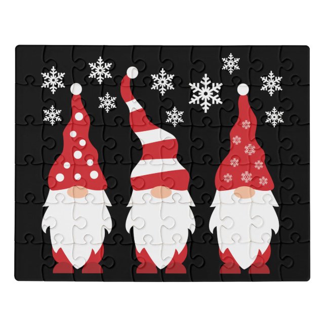 Three Gnomes For The Holidays Jigsaw Puzzle (Puzzle Horizontal)