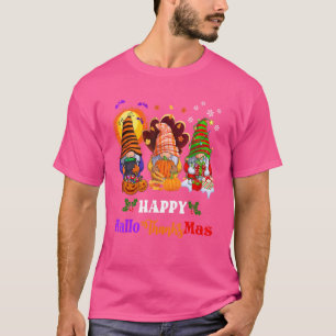 Three Gnomes Halloween Merry Christmas Happy Hallo T-Shirt