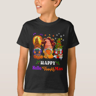 Three Gnomes Halloween Merry Christmas Happy Hallo T-Shirt