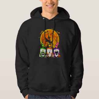 Three Gnomes Happy Halloween Fall Candy Corn Pumpk Hoodie