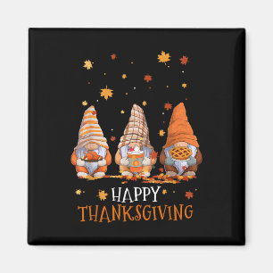 Three Gnomes Happy Thanksgiving Day Fall Autumn Gn Magnet