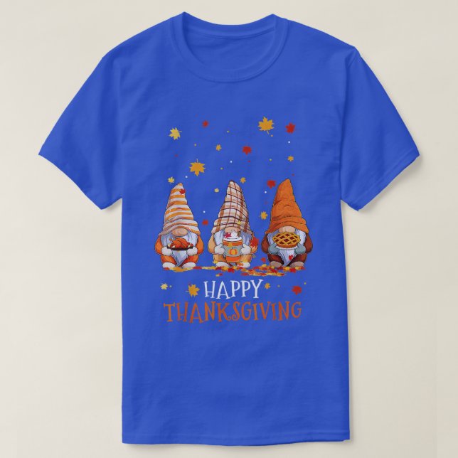 Three Gnomes Happy Thanksgiving Day Fall Autumn Gn T-Shirt (Design Front)