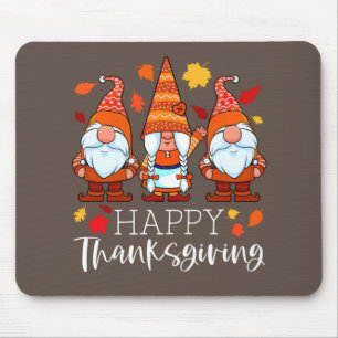 Three Gnomes Happy Thanksgiving Gnomes Fall Gnome Mouse Pad