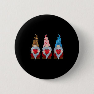 Three Gnomes Holding Heart Funny Valentines Day Co Button