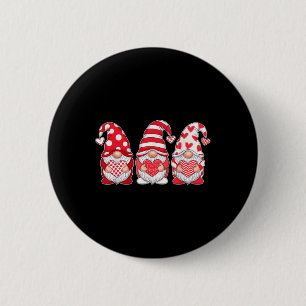 Three Gnomes Holding Heart Valentines Day Women Gi Button