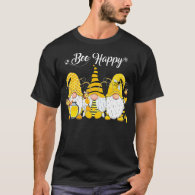 Three Gnomes Holding Honey Bee Happy Bee Gnome Spr T-Shirt
