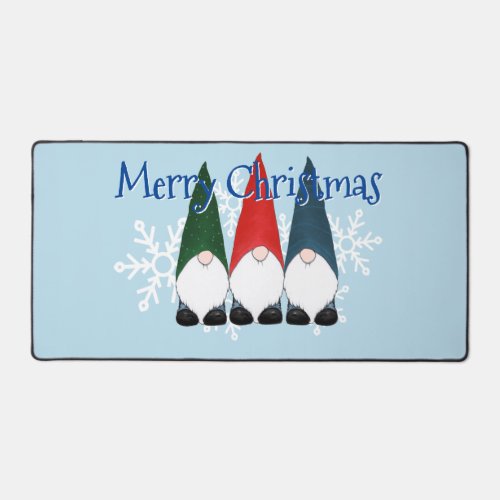 Three Gnomes in Hats Christmas Desk Mat