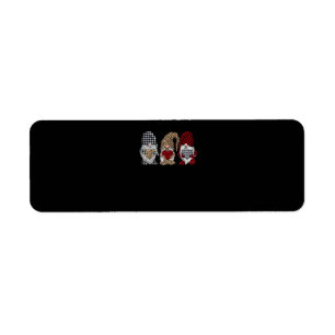 Three Gnomes In Leopard Buffalo Plaid Christmas Label