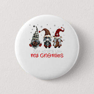 Three Gnomes In Red Christmas Just Hanging With My Button