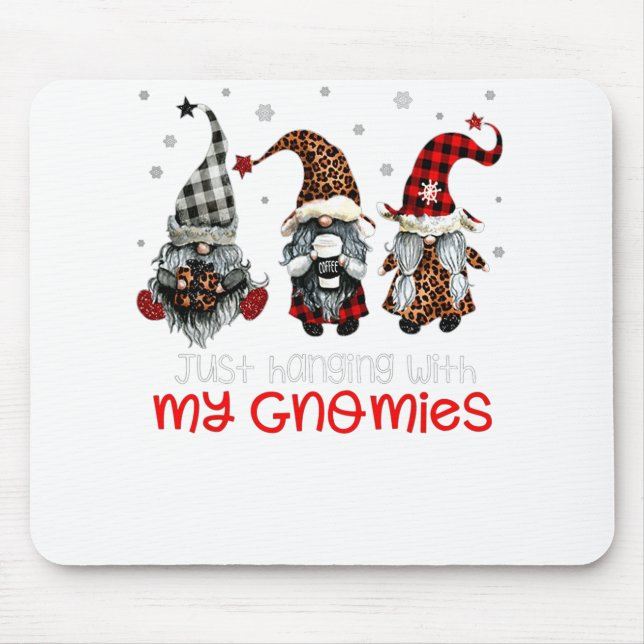Three Gnomes In Red Christmas Just Hanging With My Mouse Pad (Front)