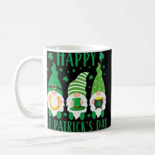Three Gnomes Lucky Shamrock St Patricks Day Irish Coffee Mug