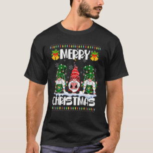 Three Gnomes Matching Family Merry Christmas Tree  T-Shirt