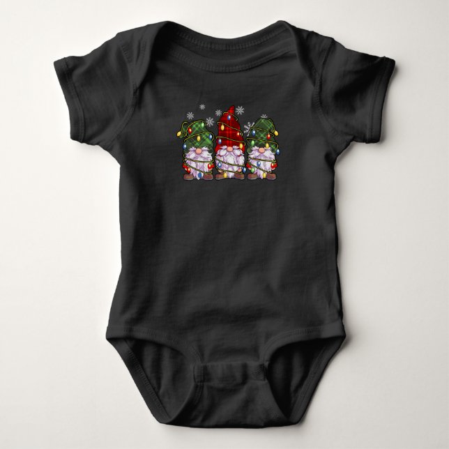 Three Gnomes Shirt Men Women Buffalo Plaid Red (Front)