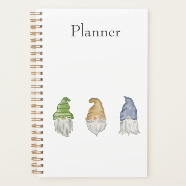 Three Gnomes Spiral Soft Cover Planner (Front)