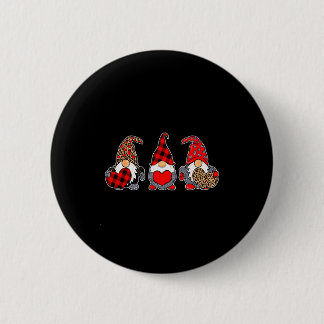 Three Gnomes Valentine Plaid Buffalo Leopard Coupl Button