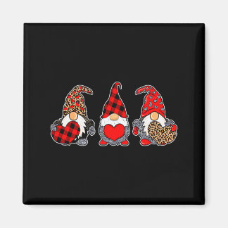 Three Gnomes Valentine Plaid Buffalo Leopard Coupl Magnet