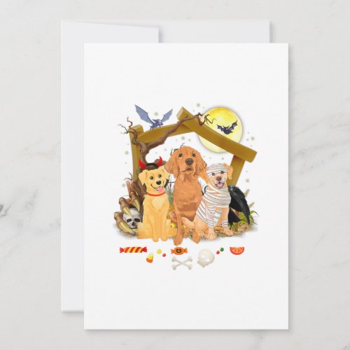 Three Golden Retriever Dogs Halloween