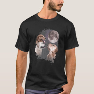 Three Golden Retriever Moon Wolf T-Shirt