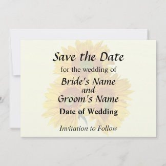 Three Golden Sunflowers Save The Date