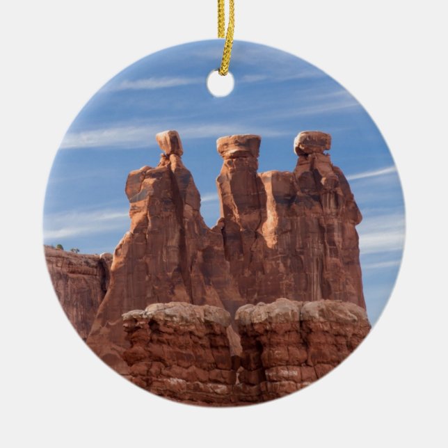 Three Gossips Ceramic Ornament (Front)