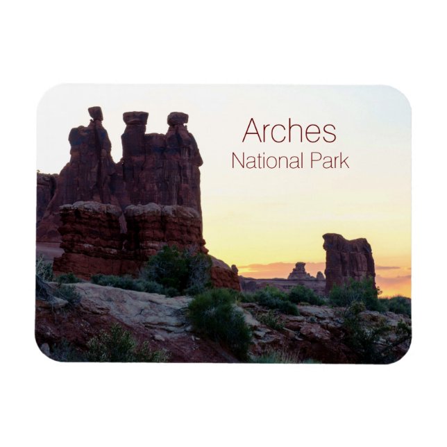 Three Gossips, Sheep Rock in Morning Light, Arches Magnet (Horizontal)