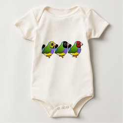 Three Gouldian Finches Infant Organic Creeper