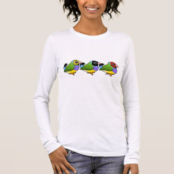 Three Gouldian Finches Women's Basic Long Sleeve T-Shirt