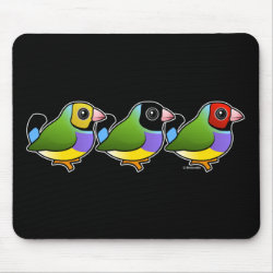Three Gouldian Finches Mousepad