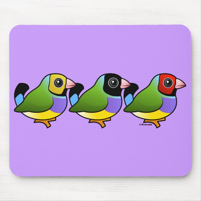 Three Gouldian Finches Mouse Pads