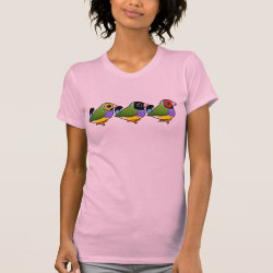 Three Gouldian Finches Women's American Apparel Fine Jersey Short Sleeve T-Shirt