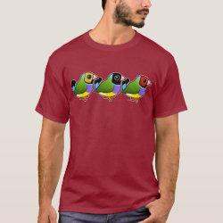 Three Gouldian Finches Men's Basic Dark T-Shirt