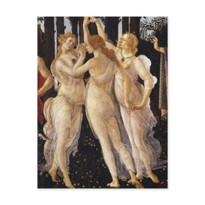 Three Graces Detail from Primavera Fine Art Postcard