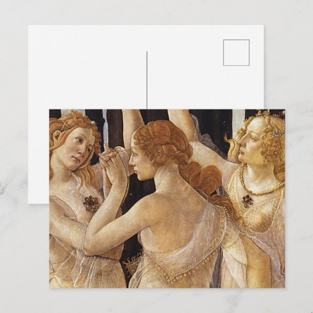 Three Graces Detail from Primavera Fine Art Postcard (Front/Back)