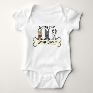 Three Great Danes Baby Bodysuit