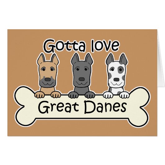 Three Great Danes Cards (Front Horizontal)