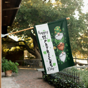 Three Green Gnomes St. Patrick’s Day Design House Flag
